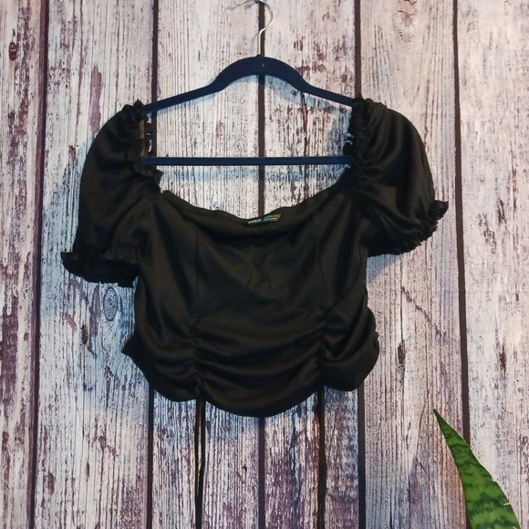 Off the shoulder blouse with shirred sides sz xl - Picture 3 of 6